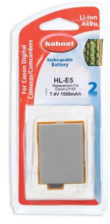 סוללה למצלמות SLR קנון חליפית ל–CANON LPE5 Hahnel