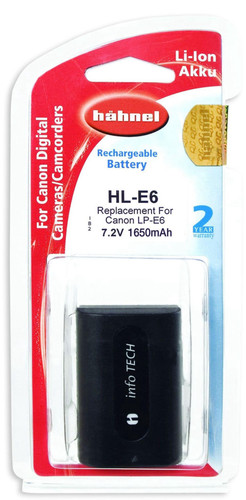 סוללה למצלמות DSLR קנון חליפית ל–CANON LP-E6 Hahnel