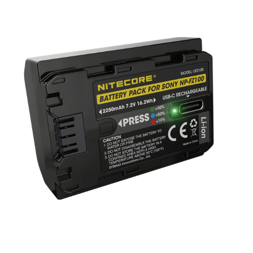 סוללת Nitecore UFZ100 למצלמות סוני חלופית ל SONY NP-FZ100