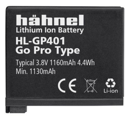 סוללה נטענת למצלמת Go Pro חלופית ל Go Pro AHDBT-401 Hahnel