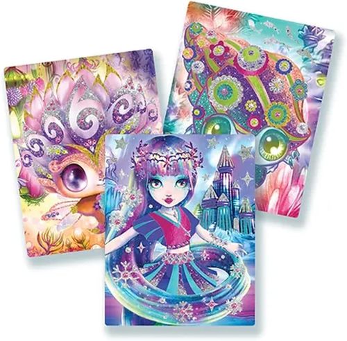 ערכת יצירה נבולוס של קישוטי תמונות זוהרות קסומות הכוללת דבק נצנצים ומגוון אבנים נוצצות 