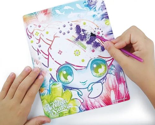 ערכת יצירה נבולוס של קישוטי תמונות זוהרות קסומות הכוללת דבק נצנצים ומגוון אבנים נוצצות 