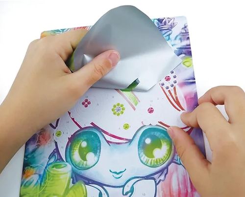 ערכת יצירה נבולוס של קישוטי תמונות זוהרות קסומות הכוללת דבק נצנצים ומגוון אבנים נוצצות 