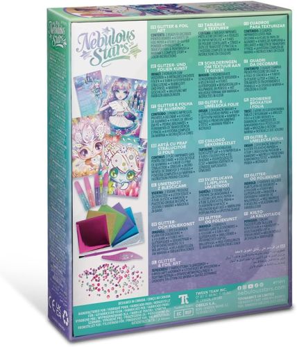 ערכת יצירה נבולוס של קישוטי תמונות זוהרות קסומות הכוללת דבק נצנצים ומגוון אבנים נוצצות 