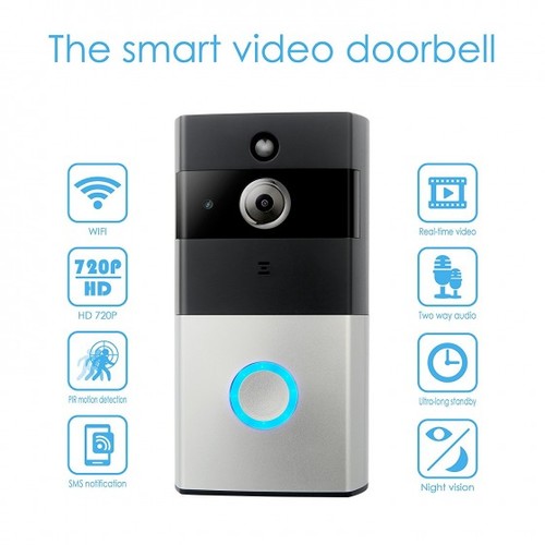 פעמון דלת חכם עם מצלמת וידאו 720P WiFi