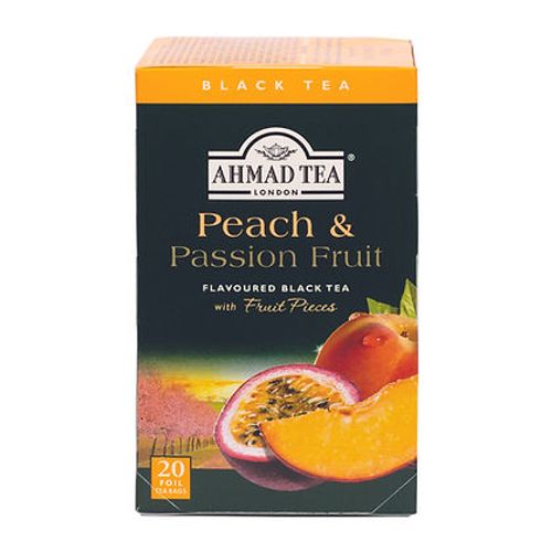 תה שחור - אפרסק ופסיפלורה | 20 שקיות | AHMAD TEA
