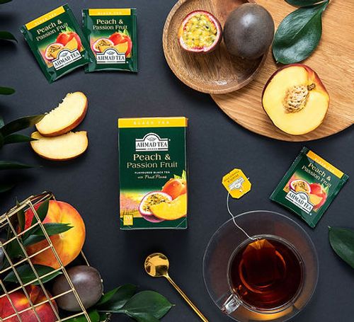 תה שחור - אפרסק ופסיפלורה | 20 שקיות | AHMAD TEA