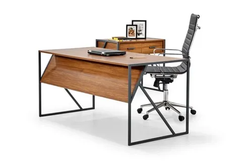 שולחן משרדי מעוצב רוחב 160 ס``מ WAW צבע חום טבעי