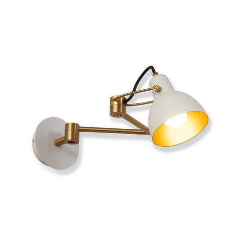 WALL LAMP UNO-WL-022 WHITE+GOLD METAL, SWIVEL IN