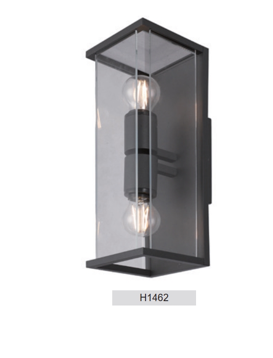 WALL LAMP H1462, 2*E27 MAX 15W, DARK GRAY