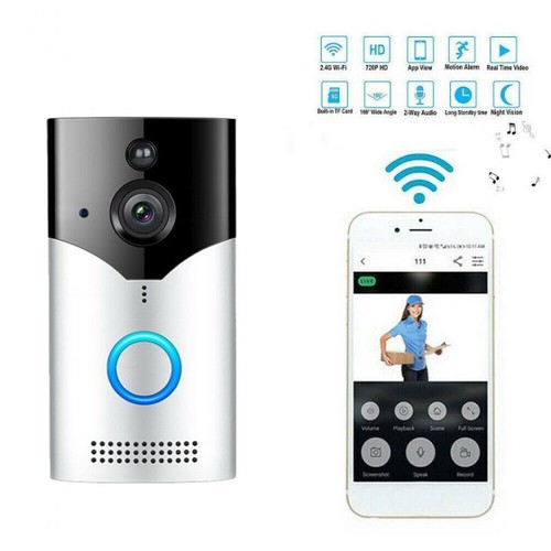 מצלמת פעמון חכמה Tuya 1080P עם חיישן תנועה ו-WiFi