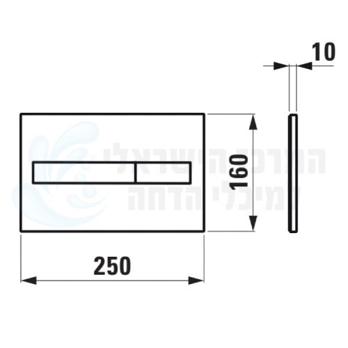 מידות LAUFEN | לחצן הפעלה ניאגרה סמויה כרום LIS AW1 H895661