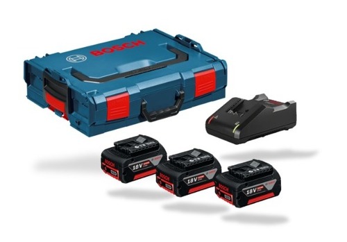 סט 3 סוללות 5 Ah + מטען + מזוודה Bosch 