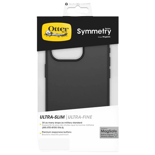 כיסוי לטלפון iPhone 15 Pro Otterbox Symmetry MagSafe, שחור