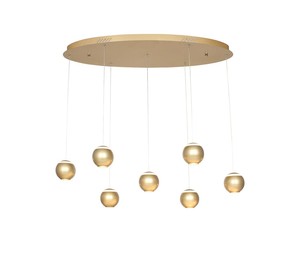 7 תלוי זהב על בסיס אובלי LED 7X6W