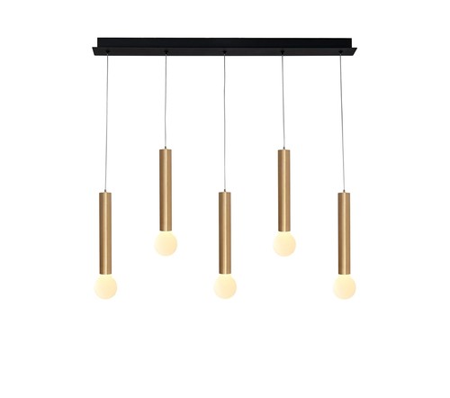 5 תלוי פליז+שחור על בסיס מלבן LED 24W