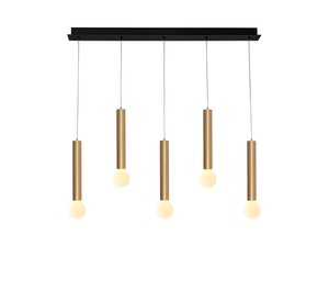 5 תלוי פליז+שחור על בסיס מלבן LED 24W