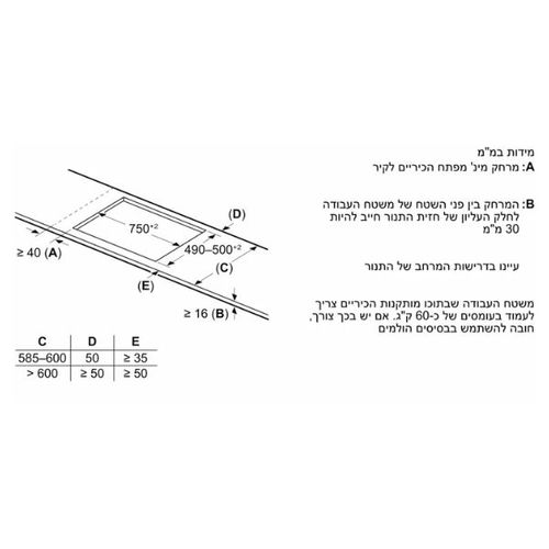 כיריים אינדוקציה 80 ס
