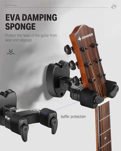 חבילת 3 מתלי קיר איכותיים למגוון גיטרות עם נעילה אוטומטית EC1127 מבית DONNER