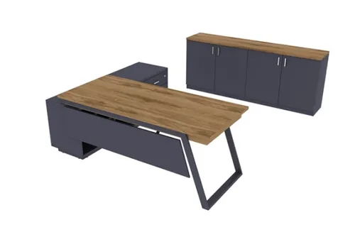 שולחן עבודה Flat כולל הרחבה 180 ס``מ צבע UD/אפור גרפיט