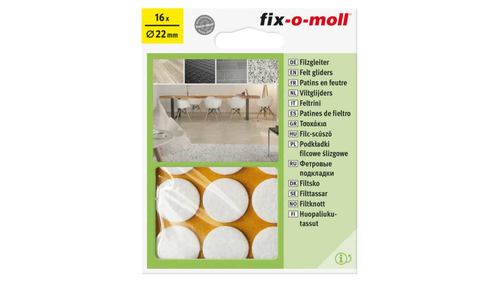 מדבקות לבד לבן 22MM עיגול Fix-O-Moll