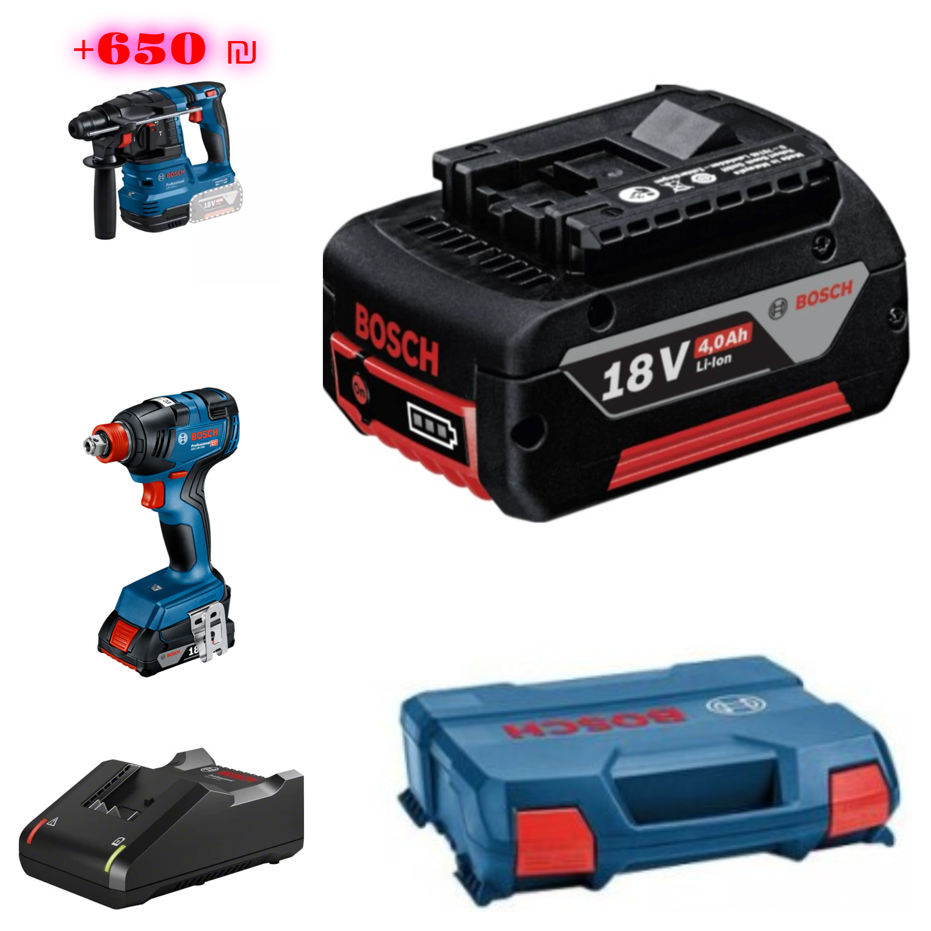 מברגה/מפתח רטיטה (אימפקט) בוש BOSCH GDX 18V-200 + מטען + סוללה 4.0Ah + מזוודה