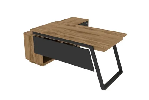 שולחן עבודה Flat כולל הרחבה 160 ס``מ צבע UD סינר שחור