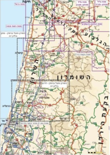 מפת השרון וחבל בנימין