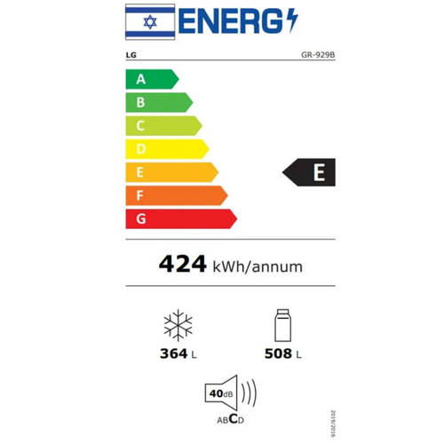 מקרר 4 דלתות מקפיא תחתון LG GR-929B