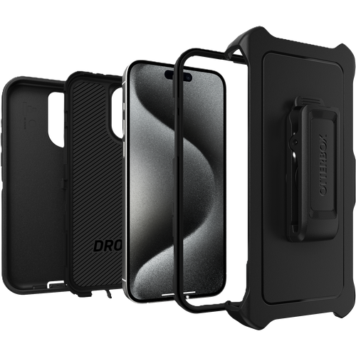 כיסוי לטלפון Iphone 15 Pro Otterbox Defender, שחור
