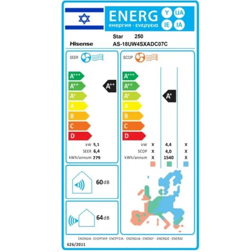 מזגן עילי HISENSE הייסנס Inverter Star 250