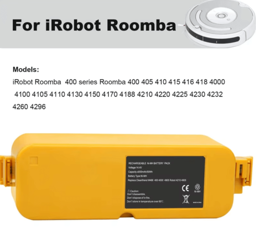 סוללה תואמת לאיירובוט רומבה iRobot 4000mAh Roomba צהובה