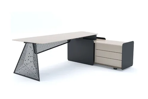 שולחן מנהל/ת AURA עם שלוחת מגירות צדדית צד ימין רוחב 200 ס``מ