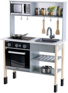 מטבח מעץ לילדים Miele עם אורות וצלילים, תנור, מיקרו וכיור + 6 אביזרים Theo Klein