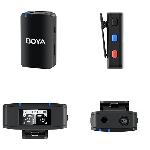 מיקרופון דש אלחוטי כפול BoyaMic עם מארז טעינה