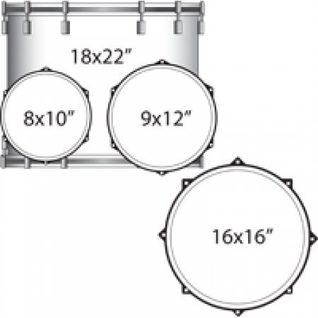 מערכת תופים 4 חלקים 22 אינץ' Ludwig Keystone USA בצבע Mint Oyster Glass