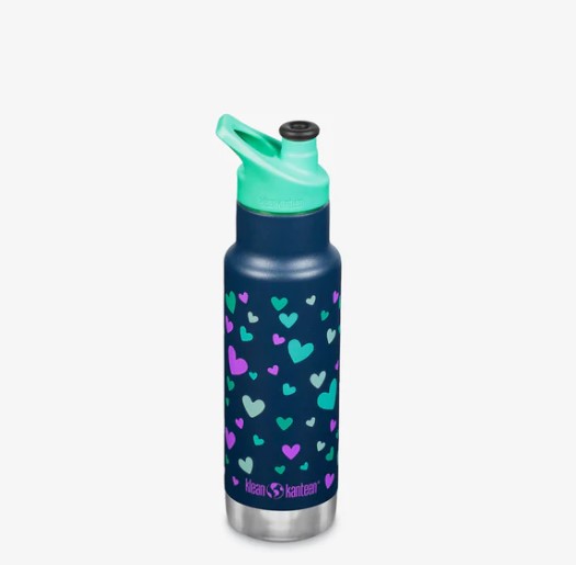 בקבוק ילדים מבודד צר 355 מ"ל לבבות - Klean Kanteen