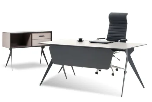 סט שולחן משרדי MATRIX רוחב 180 ס``מ + ארונית צדדית 90 ס``מ
