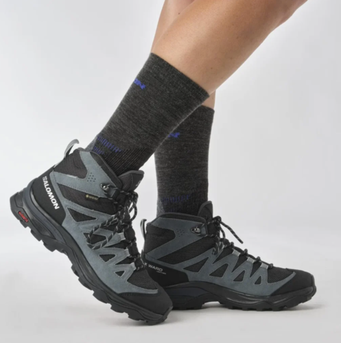 נעלי טיולים נשים X WARD LEATHER MID GORE-TEX - SALOMON