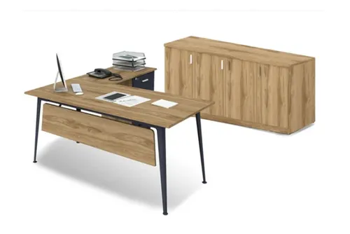 סט שולחן משרדי LEMAS רוחב 160 ס``מ + כוננית 4 דלתות UD