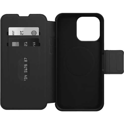 כיסוי לטלפון Otterbox Strada MagSafe Case iPhone 15 Pro, שחור