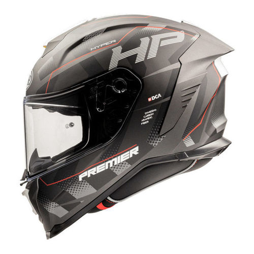 קסדת PREMIER HYPER HP92 שחור\אפור\אדום