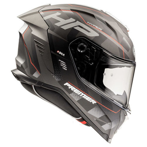 קסדת PREMIER HYPER HP92 שחור\אפור\אדום