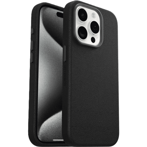 כיסוי לטלפון OtterBox Symmetry Cactus Leather iPhone 15 Pro Max, שחור