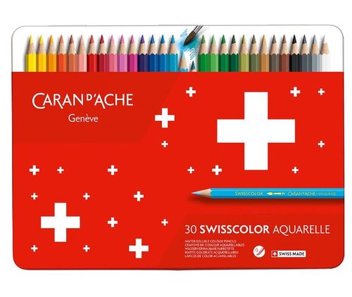 סט עפרונות צבעוניים אקוורל Caran d'Ache SWISSCOLOR