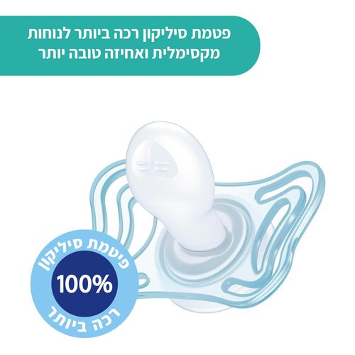 זוג מוצצי סיליקון 0-2 חודשים פיזיו מיקרו כחול - צ'יקו 