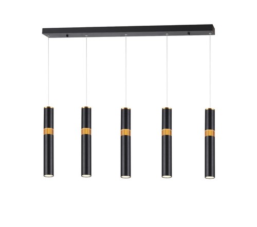 5 תלוי שחור+זהב על בסיס מלבן LED 38W