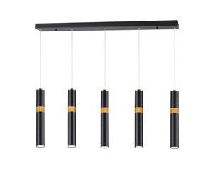 5 תלוי שחור+זהב על בסיס מלבן LED 38W