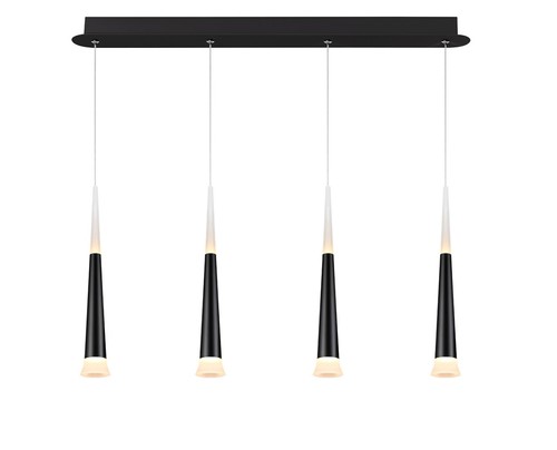 4 תלוי שחור על בסיס LED 4X7W