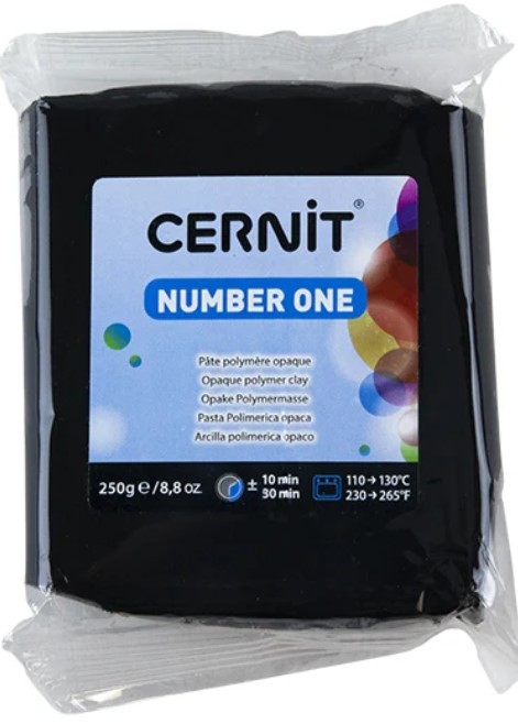 חימר פולימרי סרניט 250 גרם CERNIT סדרת NUMBER ONE - שחור